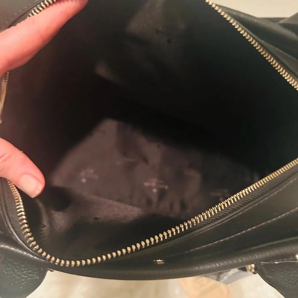kate spade Black Leather Satchel with Tassel Charm